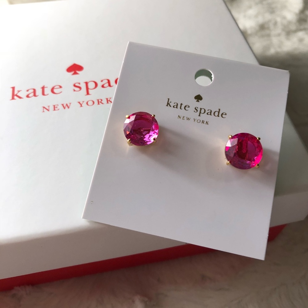 ✅SOLD! <Kate Spade> Fuchsia Gumdrop Earrings - Picture 2 of 5
